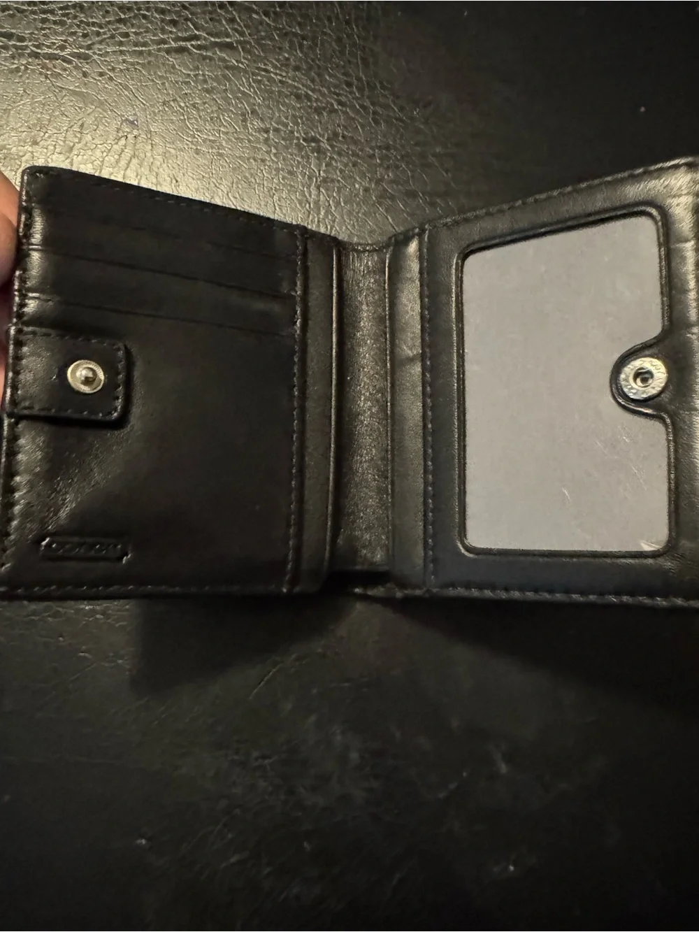 Coach Black Signature Compact Wallet